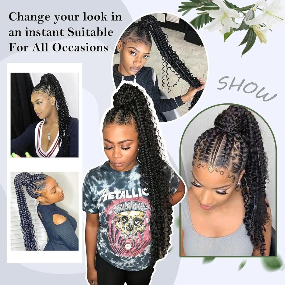 ladies braided ponytails  hair extensions