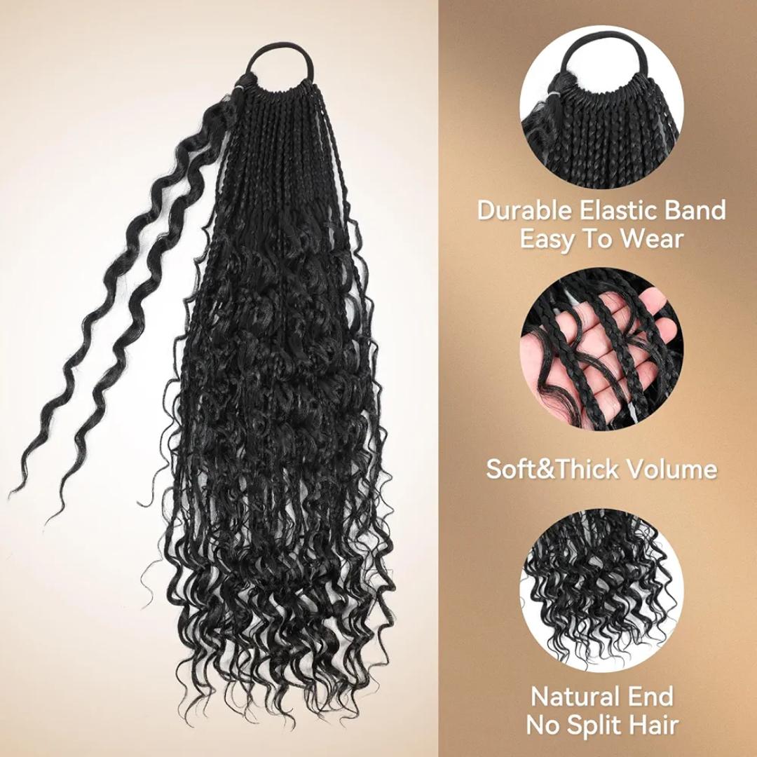 ladies braided ponytails  hair extensions