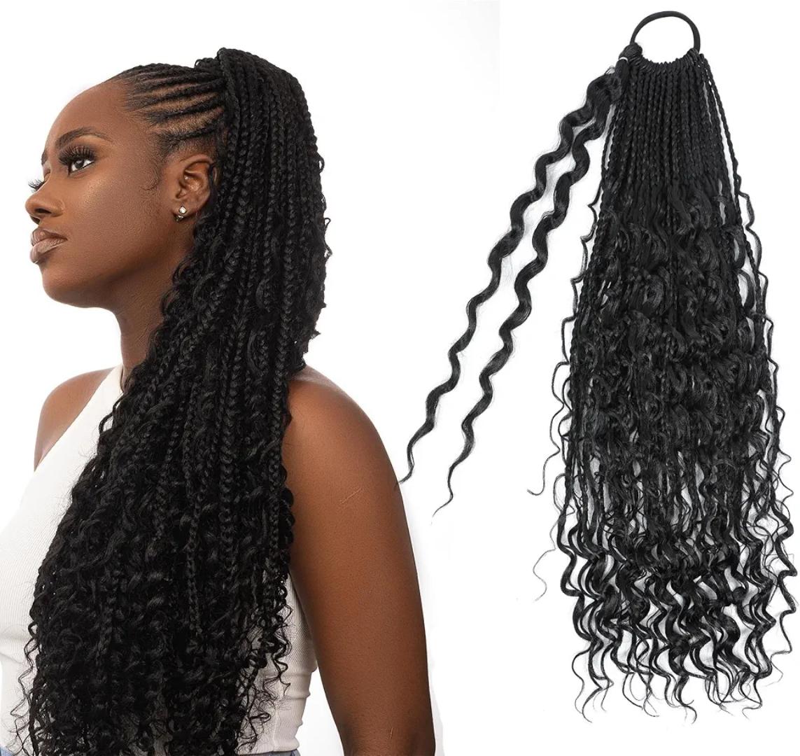 ladies braided ponytails  hair extensions