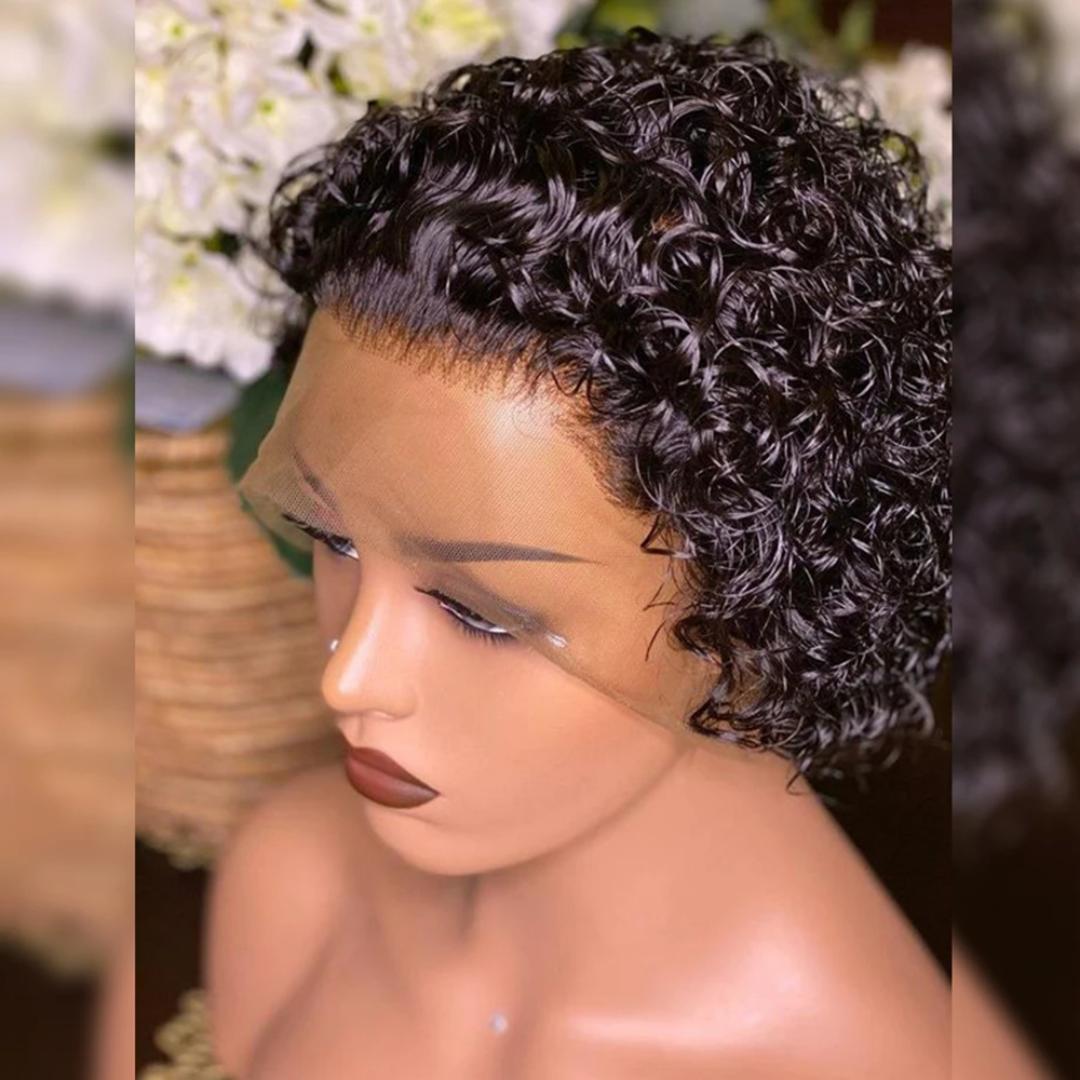 human hair pixie frontal wigs
