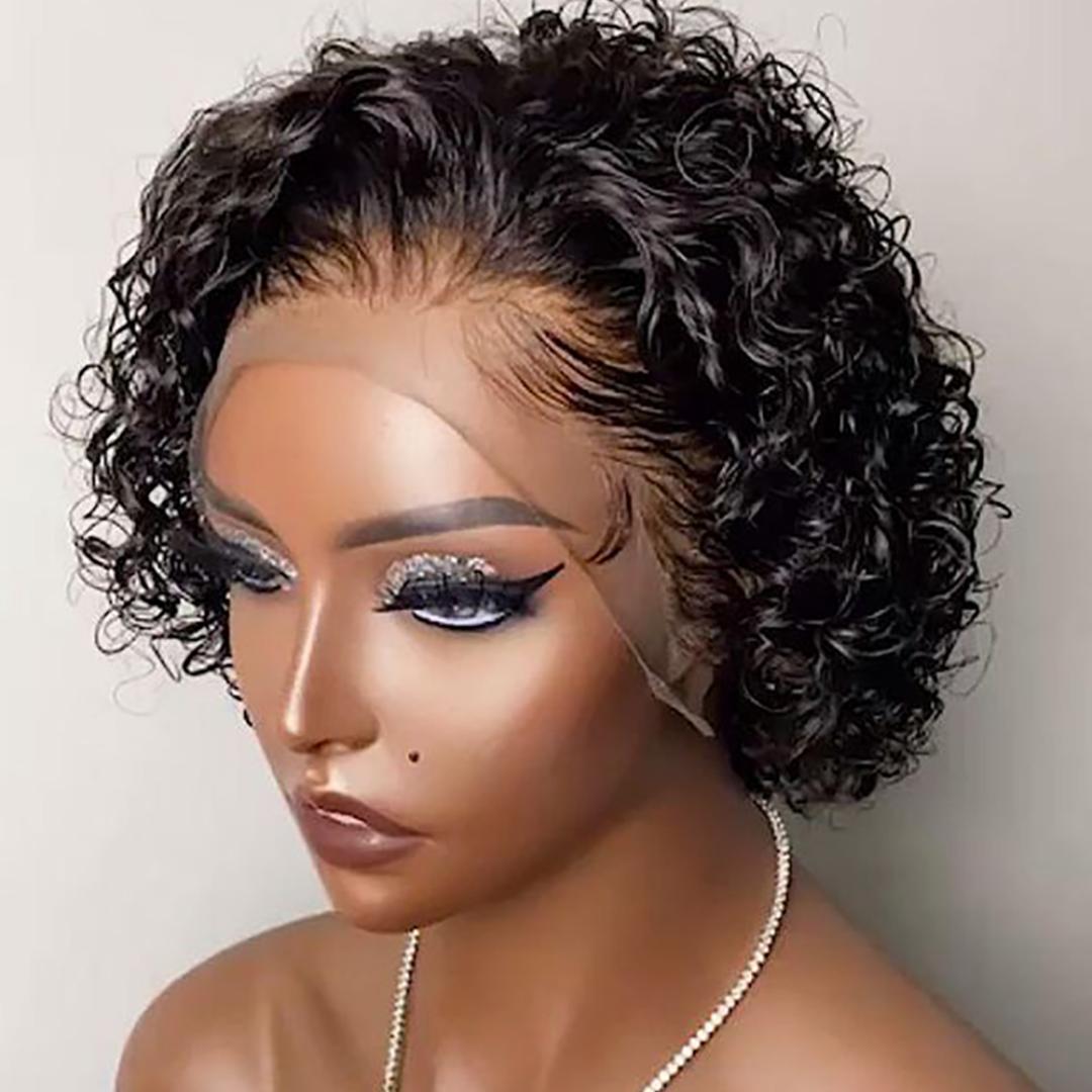 human hair pixie frontal wigs