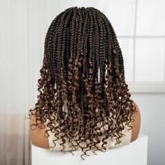 frontal braided wigs with pure human baby hair and spanish curls as the picture