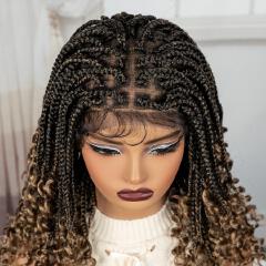 frontal braided wigs with pure human baby hair and spanish curls as the picture
