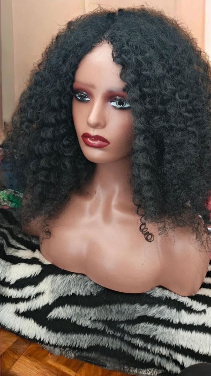 synthetic frontal wigs curly  long  as per the picture