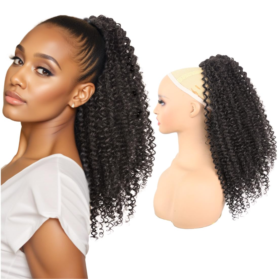 ladies curly  ponytail hair extensions