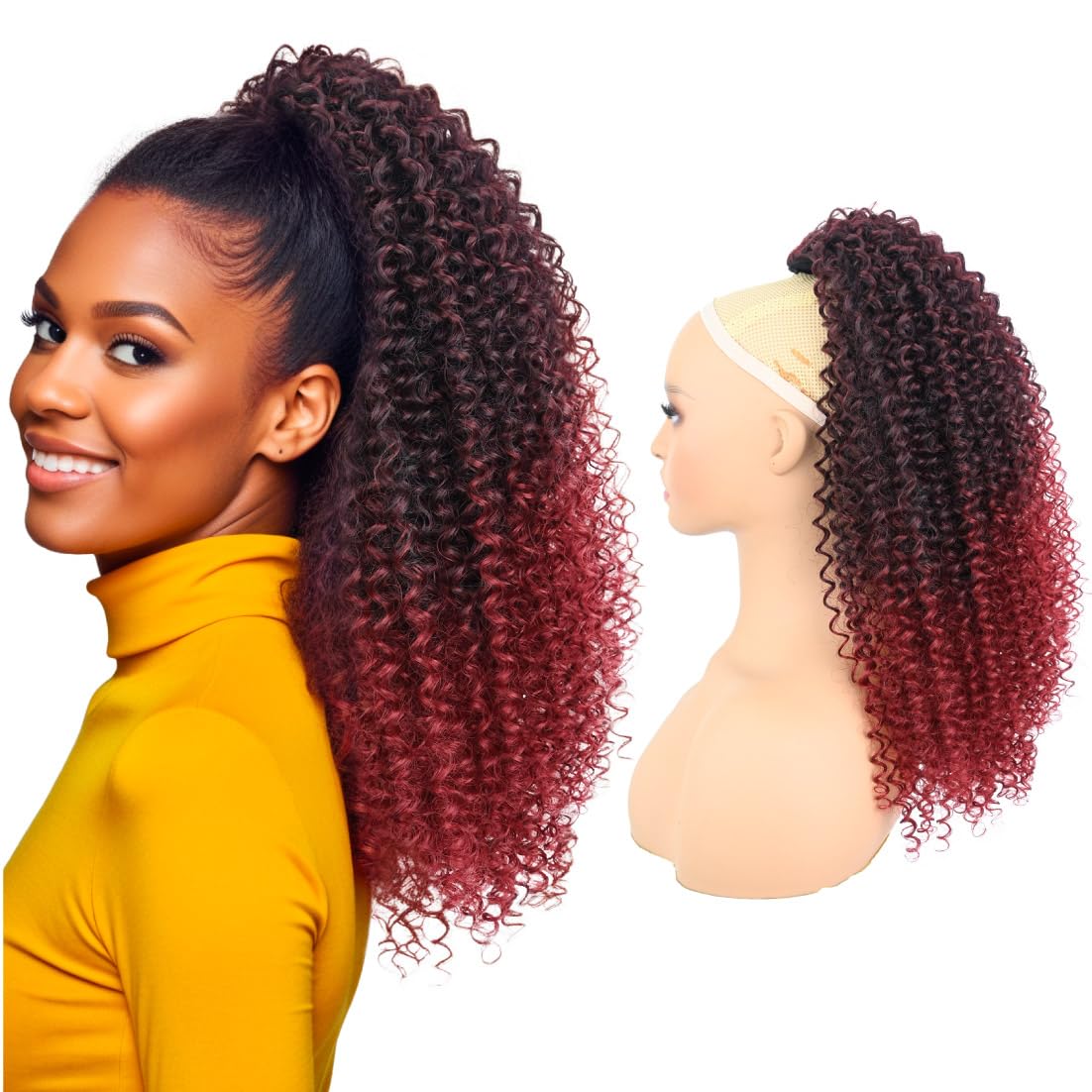 ladies curly  ponytail hair extensions