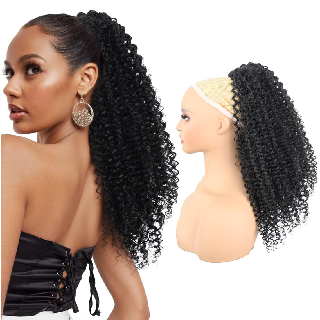 ladies curly  ponytail hair extensions