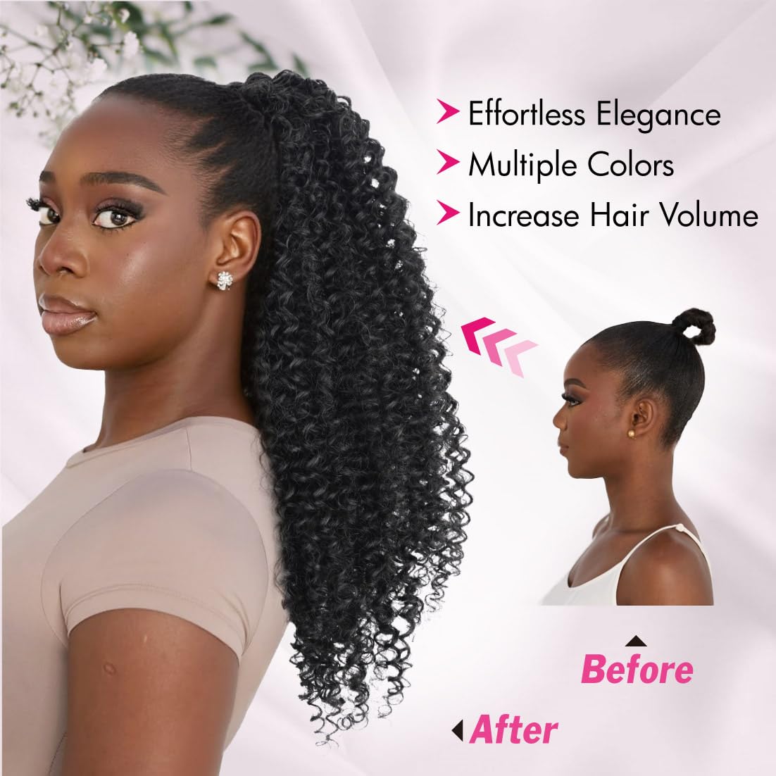 ladies curly  ponytail hair extensions