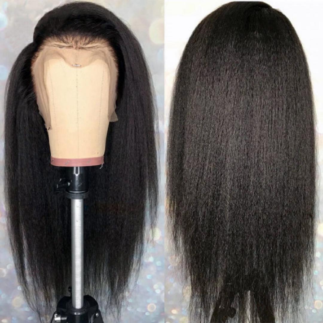 natural kinky  straight frontal  lace wigs