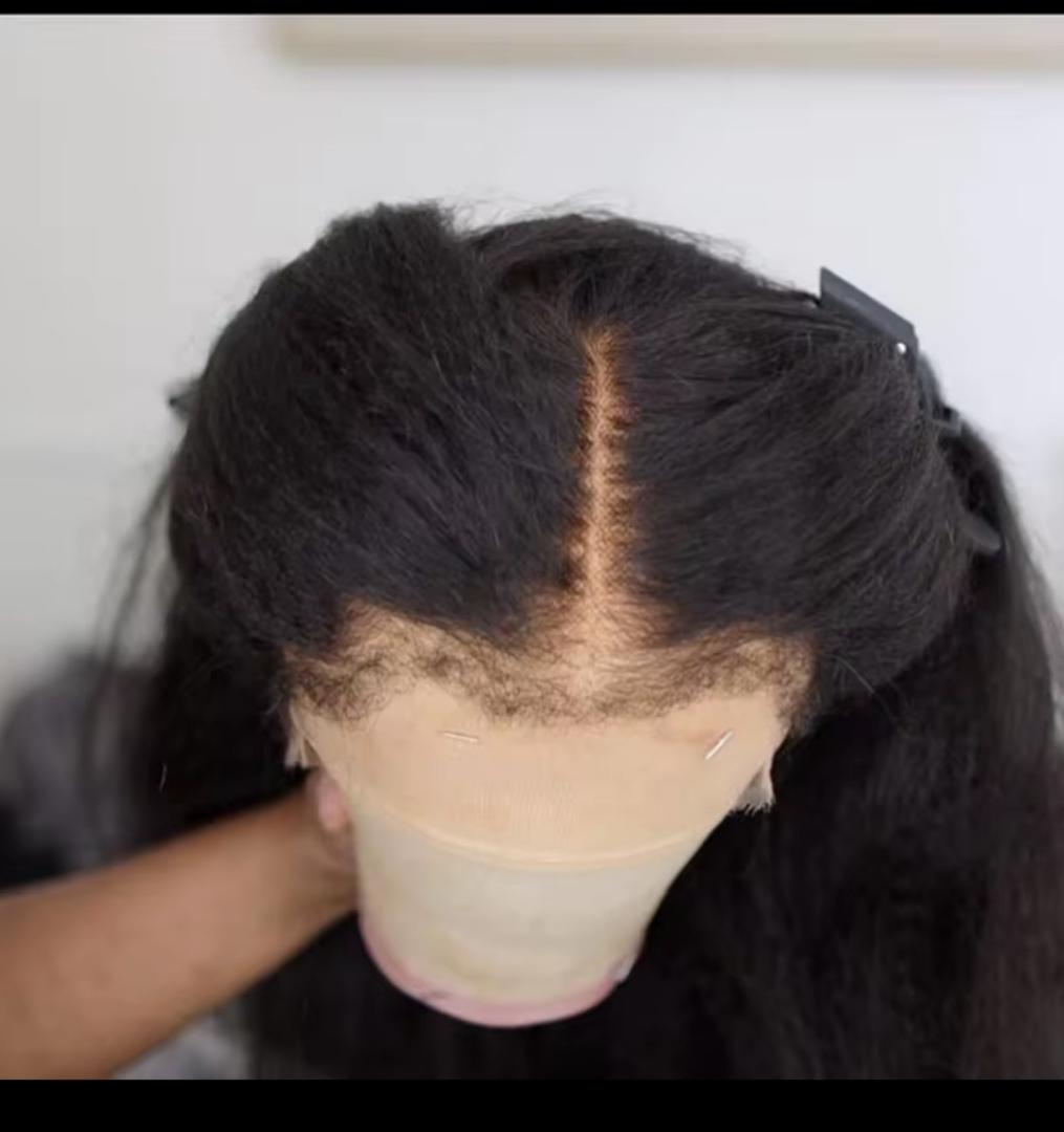 natural kinky  straight frontal  lace wigs