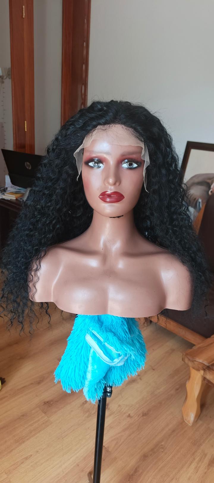water  wave human  hair blend  wig frontal