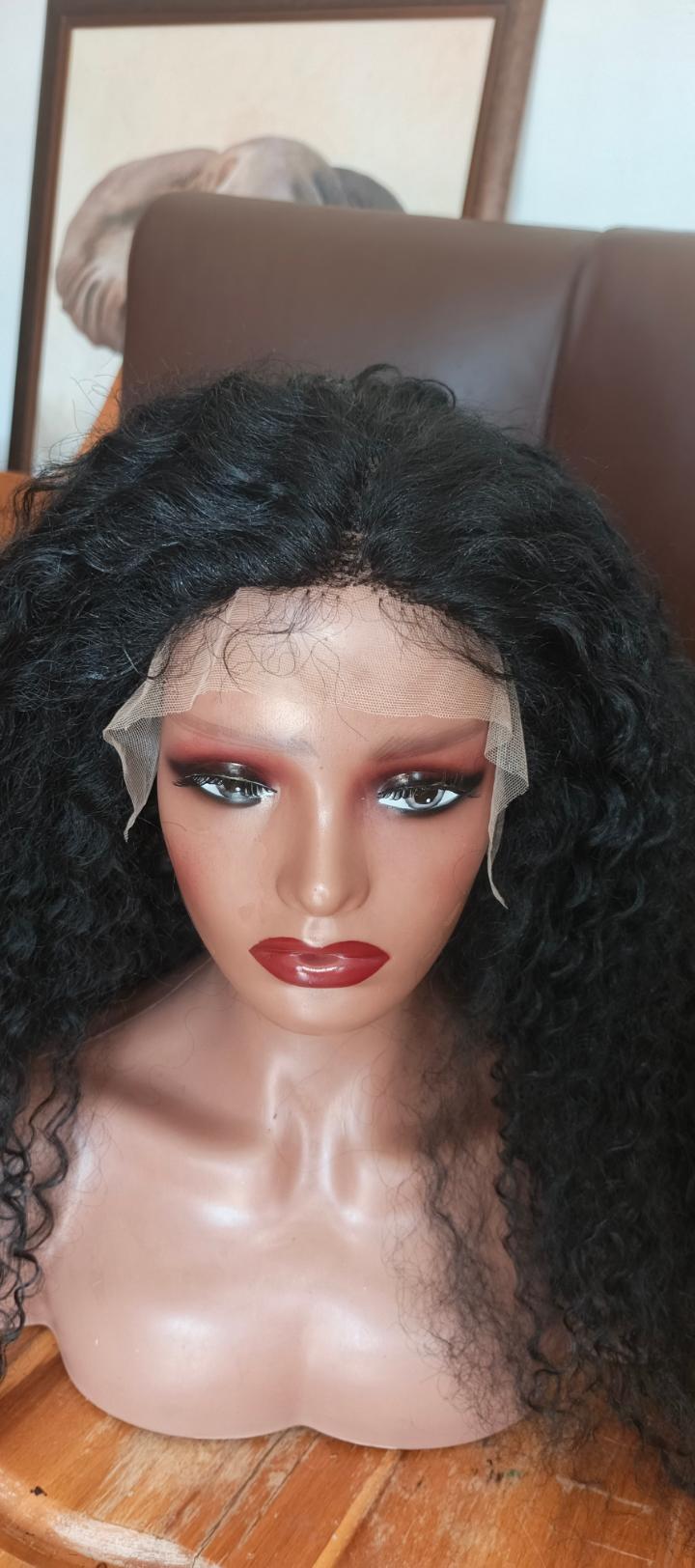 water  wave human  hair blend  wig frontal