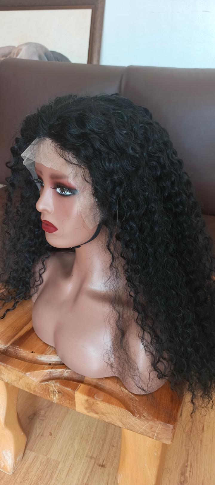 water  wave human  hair blend  wig frontal