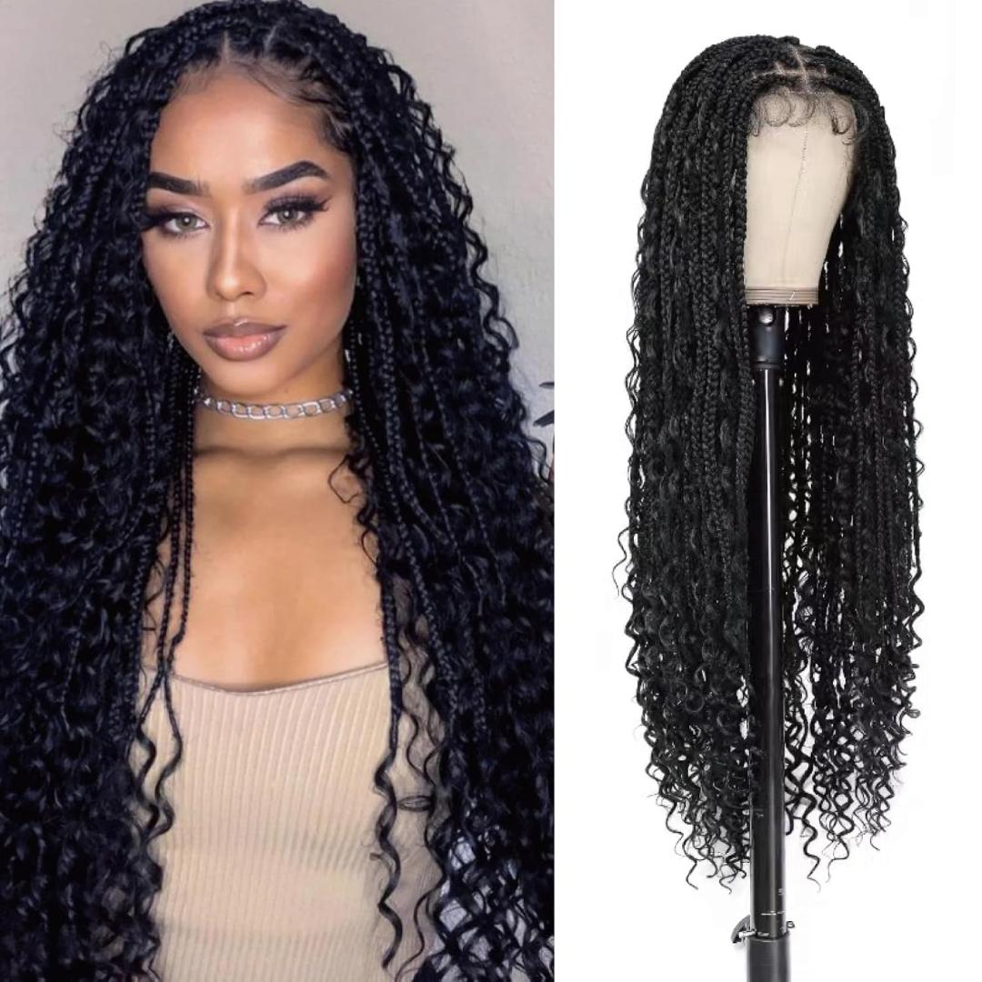 boho box braid frontal wigs