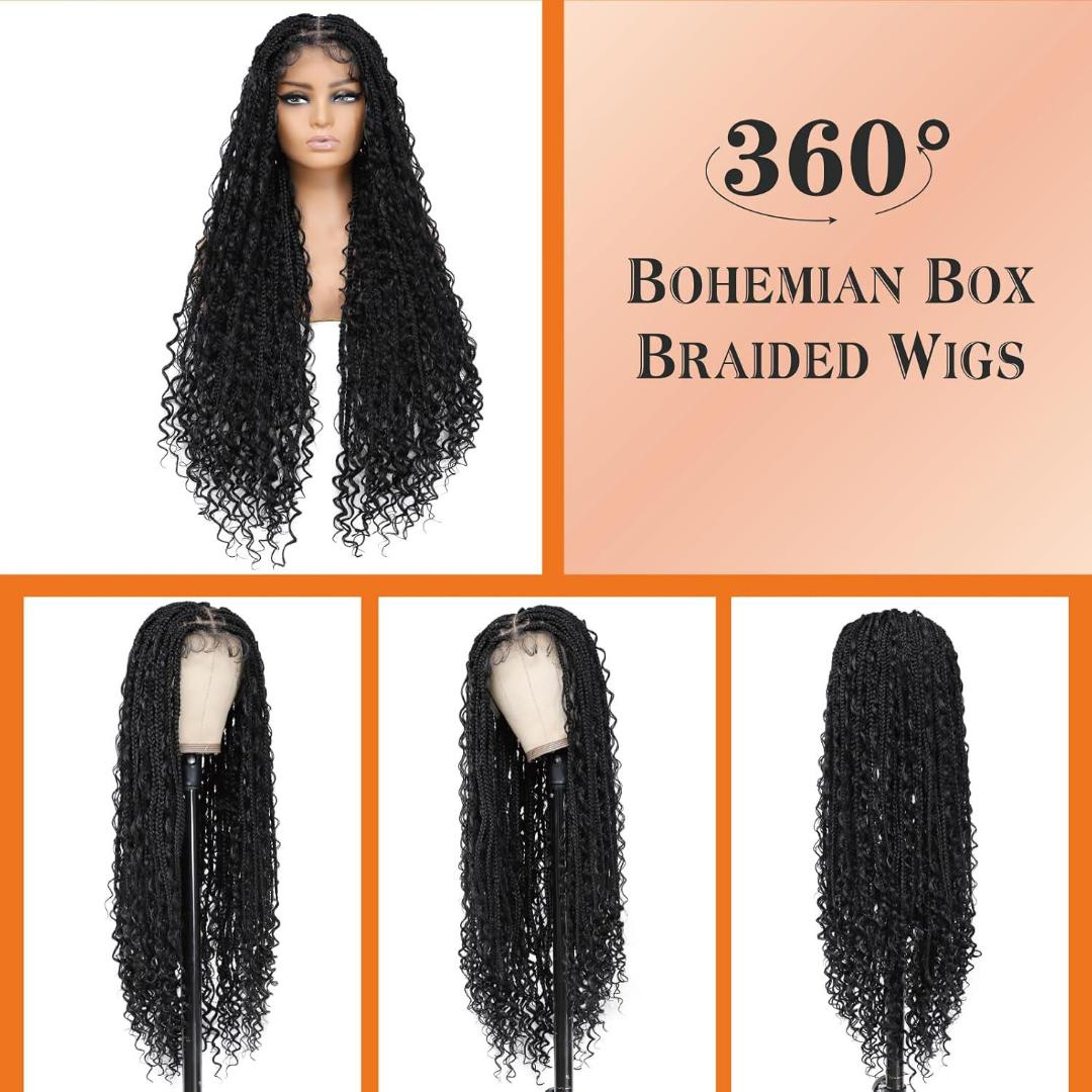 boho box braid frontal wigs