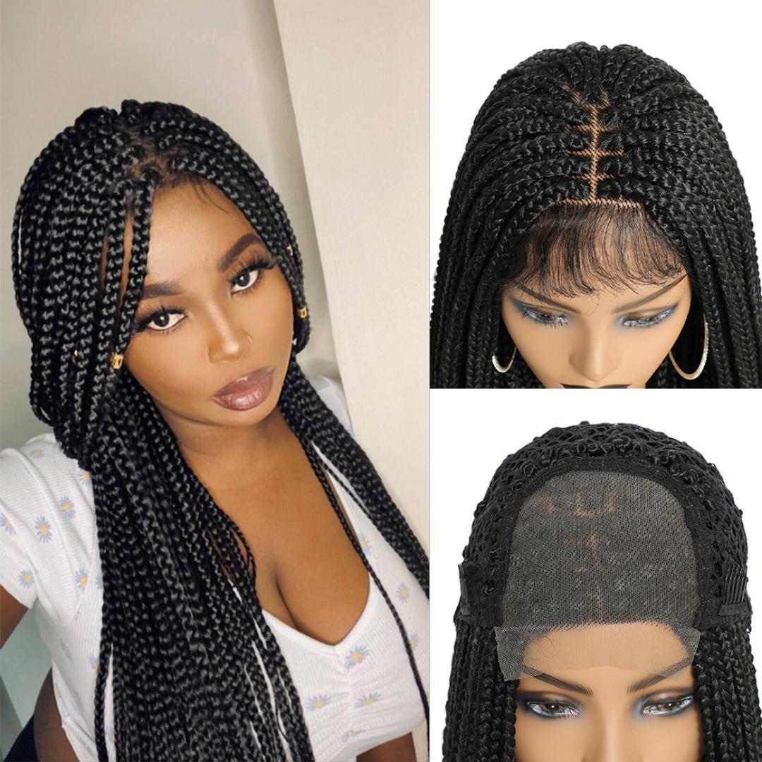braided  frontal wigs with pure human  baby hairs as shown in the picture