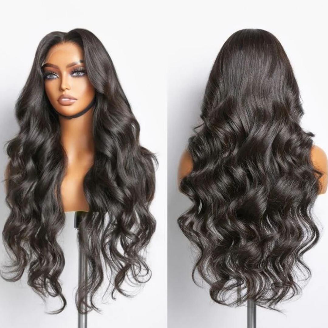 frontal  semi human  loose wave wig with baby hairs as the picture