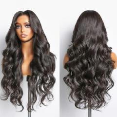 frontal  semi human  loose wave wig with baby hairs as the picture
