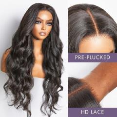 frontal  semi human  loose wave wig with baby hairs as the picture