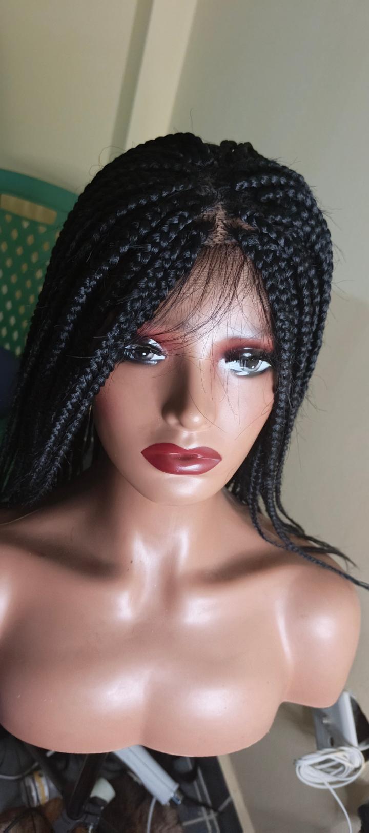 braided closure wigs with baby hairs as the picture
