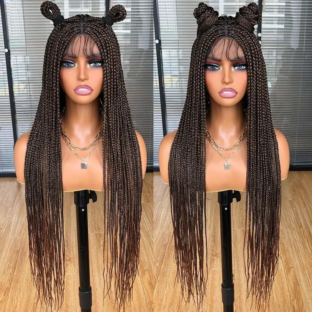 Knotless Braided Wigs for Women Box Braid Wig Braided Lace Front Wigs 13X4" HD Lace Front Braided Wigs with Baby Hair Premium Synthetic Braid Wig Natural Long Black