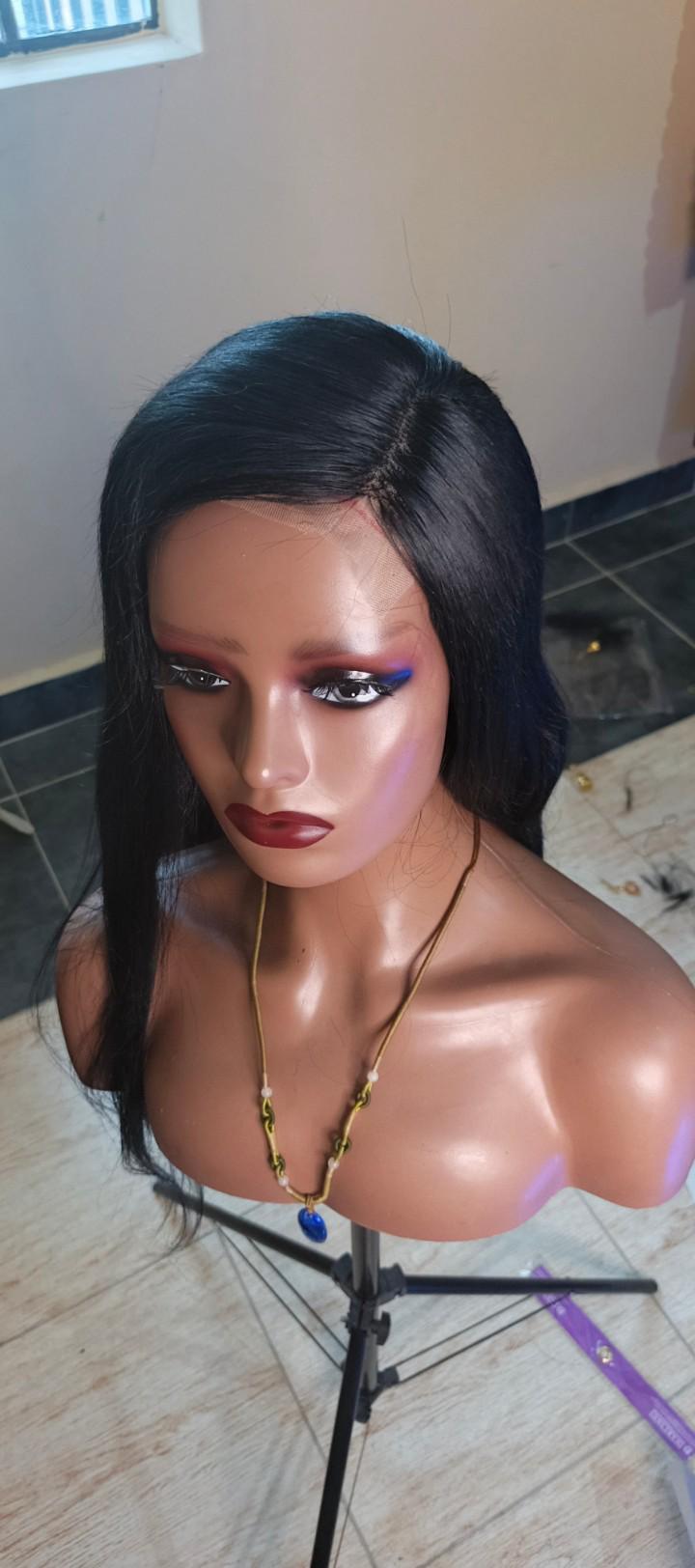 frontal semi human wig  with baby hairs