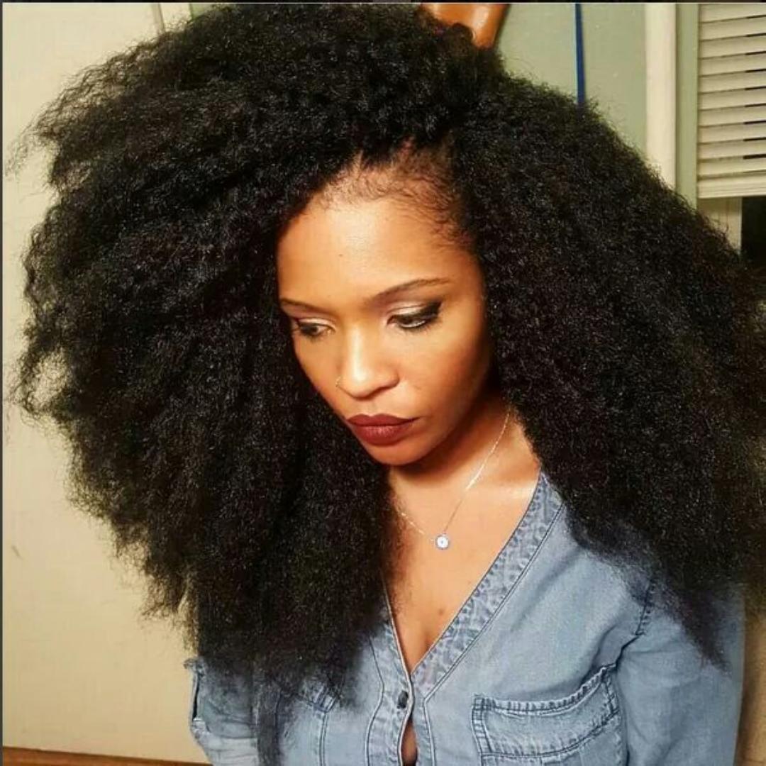 Afro Kinky Frontal Wig HD Lace Front Kinky Curly Wig for Women 180% Density Pre Plucked With Baby Hair Afro Kinky Curly semi Human Hair Wig 20Inch Kinky Curly HD Lace Front wig.