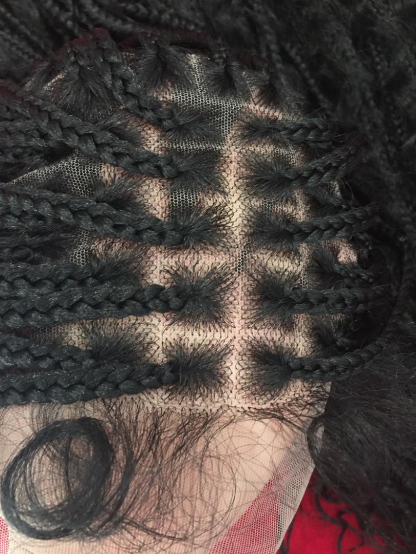 deep frontal boho braided knotless wigs,  with baby hairs