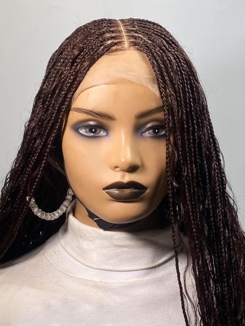 deep frontal boho braided knotless wigs,  with baby hairs