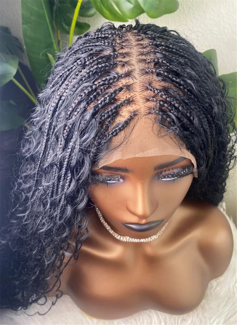 deep frontal boho braided knotless wigs,  with baby hairs