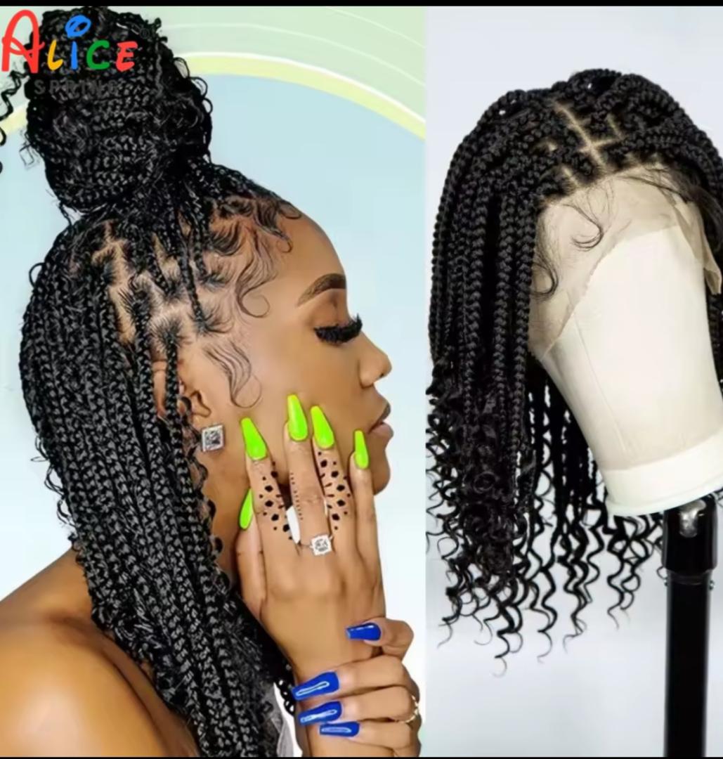 full frontal braided wigs as shown in the picture. with pure human hair baby hairs. wear and go wig