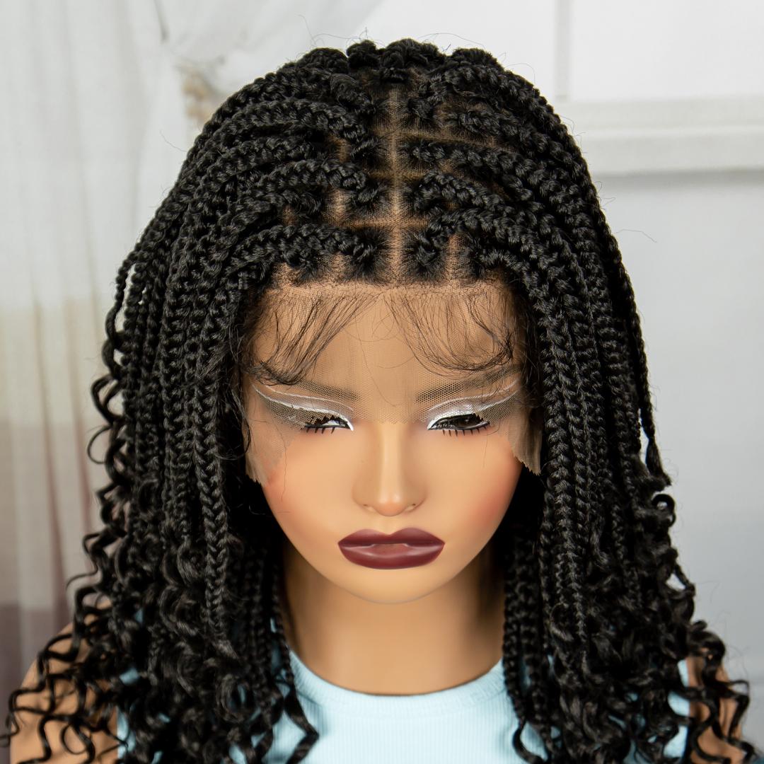 full frontal braided wigs as shown in the picture. with pure human hair baby hairs. wear and go wig
