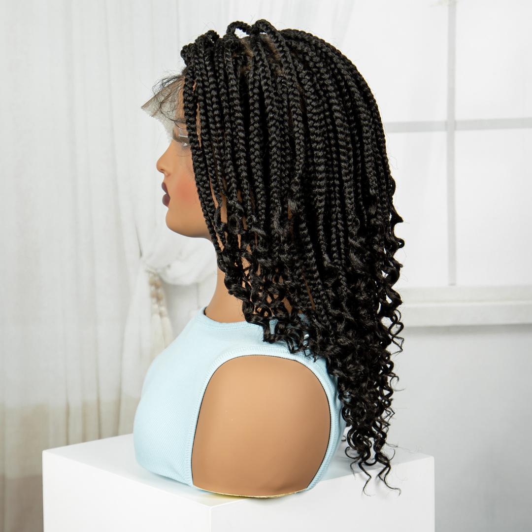 full frontal braided wigs as shown in the picture. with pure human hair baby hairs. wear and go wig