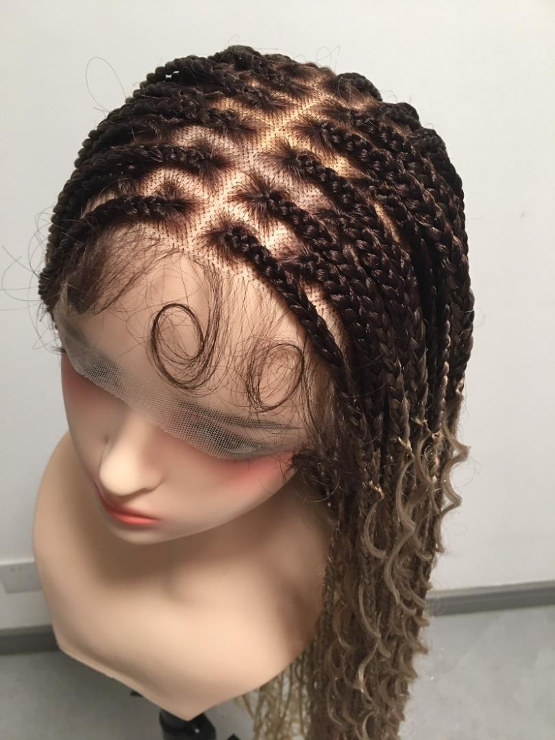 full frontal braided wigs as shown in the picture. with pure human hair baby hairs. wear and go wig