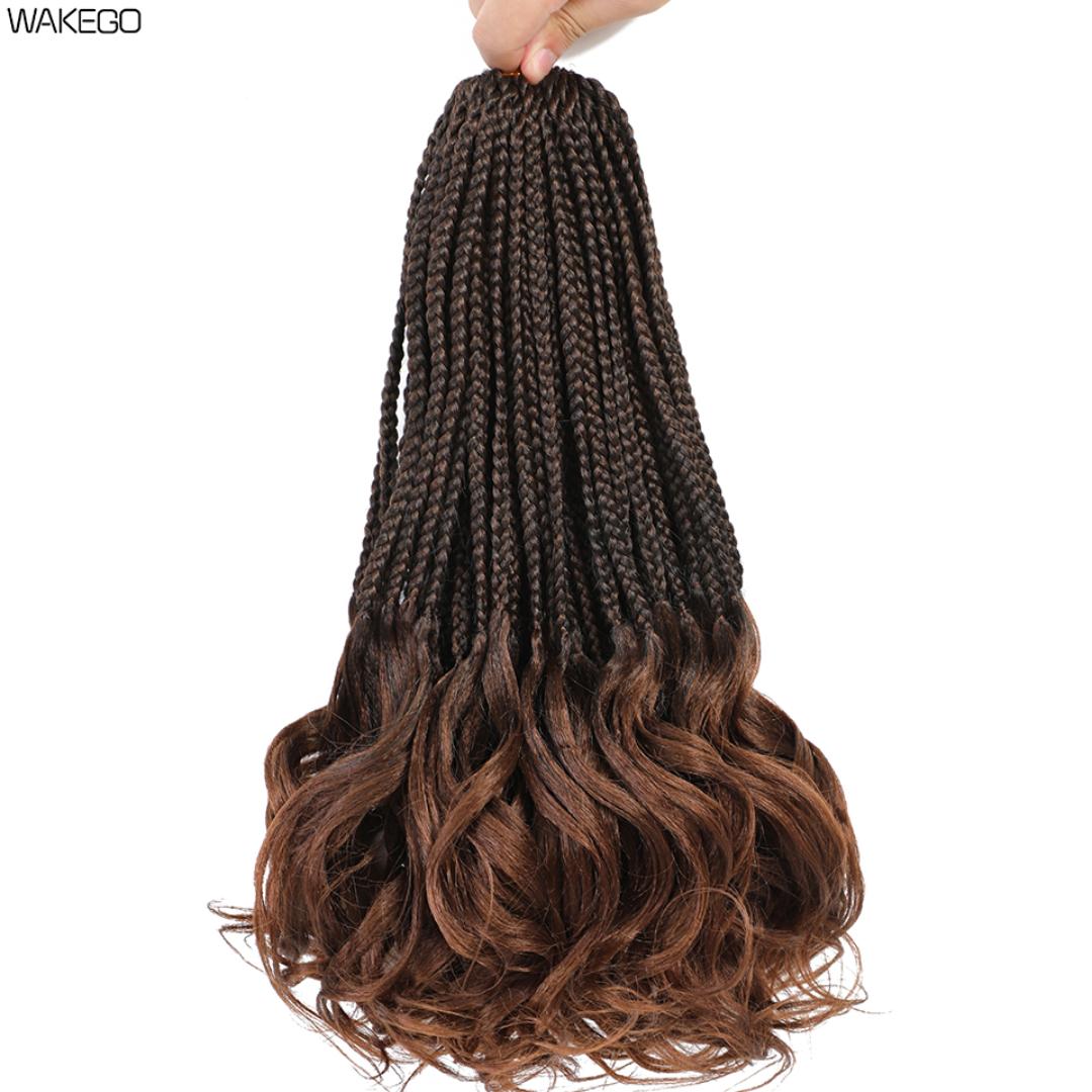 French Curl Crochet Braids 20 Inch Goddess Box Braids Crochet Hair for Women 8 Packs Pre Looped Crochet Box Braid with Curly Ends Synthetic French Curly Braiding Hair Extensions 8 packs