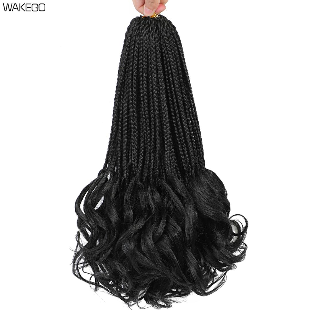 French Curl Crochet Braids 20 Inch Goddess Box Braids Crochet Hair for Women 8 Packs Pre Looped Crochet Box Braid with Curly Ends Synthetic French Curly Braiding Hair Extensions 8 packs