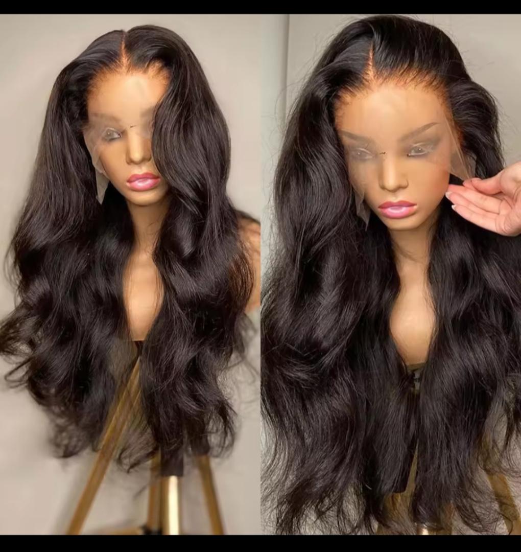 22 Inch Body Wave Lace Front Wigs  semi Human Hair 180 Density 13x4*2  Lace Frontal Wigs Pre Plucked Glueless  Wig with Baby Hair Body Wave wigs for Women Natural Black