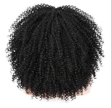 fringe Afro Wigs with Bangs for Black Women, Blonde Afro Kinky Curly Wigs for Black Women Synthetic Fluffy Wig 20 inch crotchet