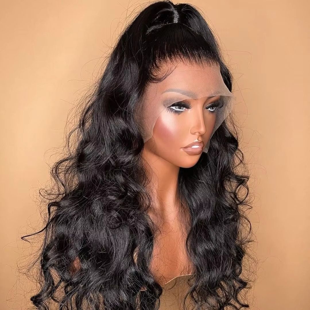 24 Inch Body Wave Lace Front Wigs  Human Hair blend Pre Plucked 13x4x2 Lace Frontal Wigs semi Human Hair blend 180 Density Glueless Body Wave wig with Baby Hair