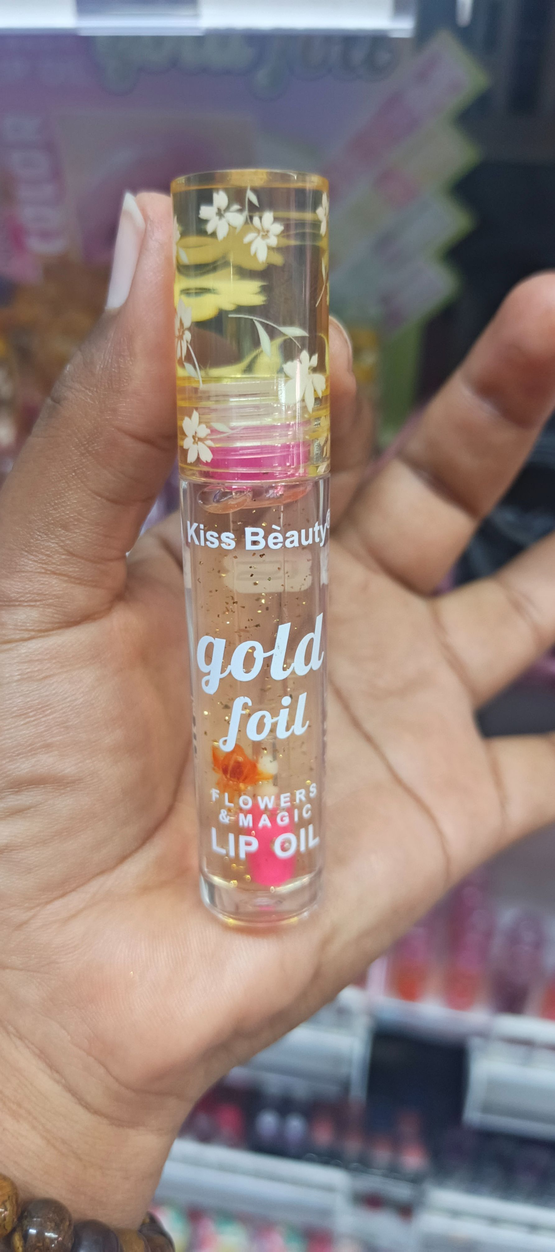 Kiss beauty Gold foil flowers and magic lip oil