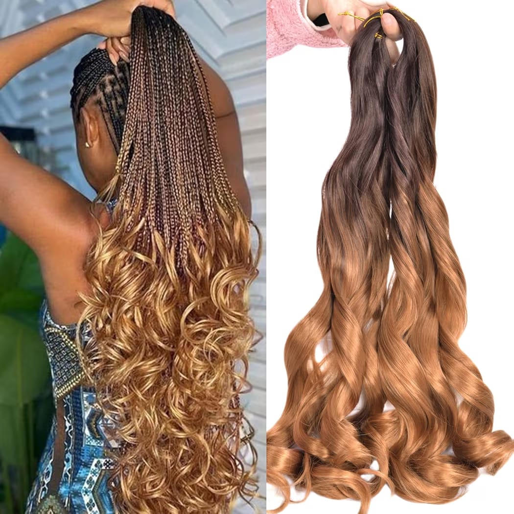 Loose Wave French Curl Braiding Hair 24 inches Spiral Curls Braids Hair Extensions Pre Stretched Loose Wavy Crochet Hair