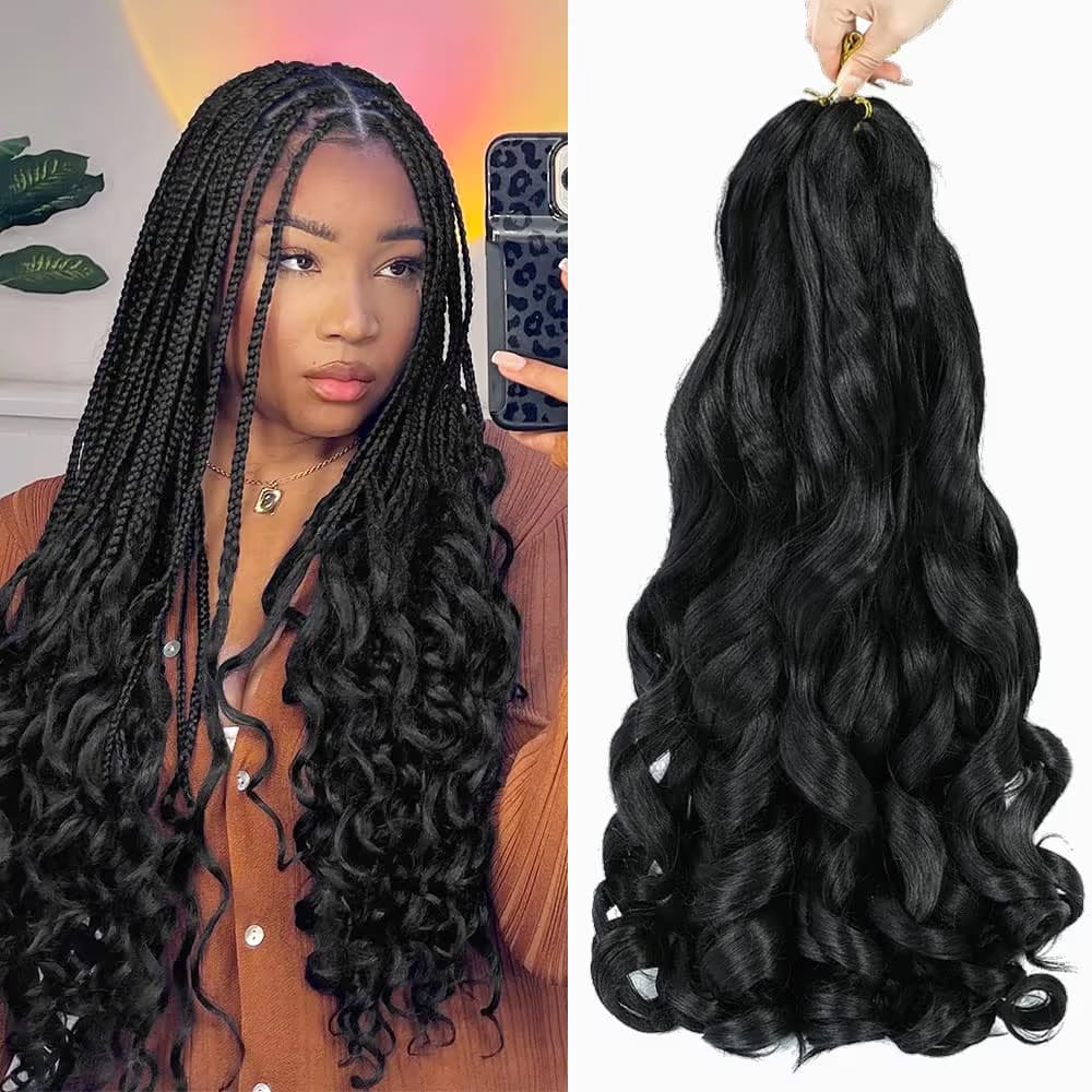 Loose Wave French Curl Braiding Hair 24 inches Spiral Curls Braids Hair Extensions Pre Stretched Loose Wavy Crochet Hair