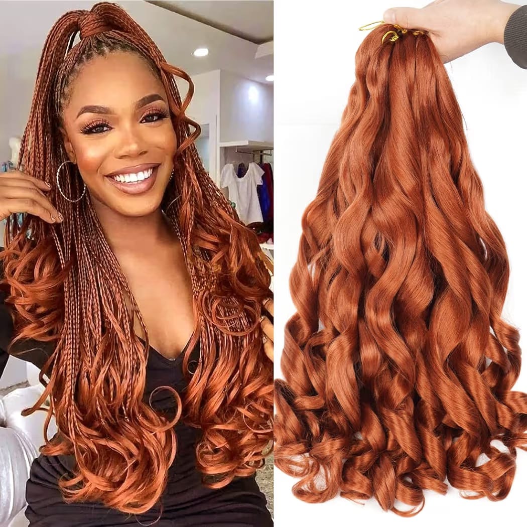 Loose Wave French Curl Braiding Hair 24 inches Spiral Curls Braids Hair Extensions Pre Stretched Loose Wavy Crochet Hair