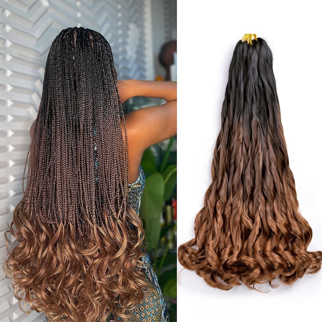 Loose Wave French Curl Braiding Hair 24 inches Spiral Curls Braids Hair Extensions Pre Stretched Loose Wavy Crochet Hair