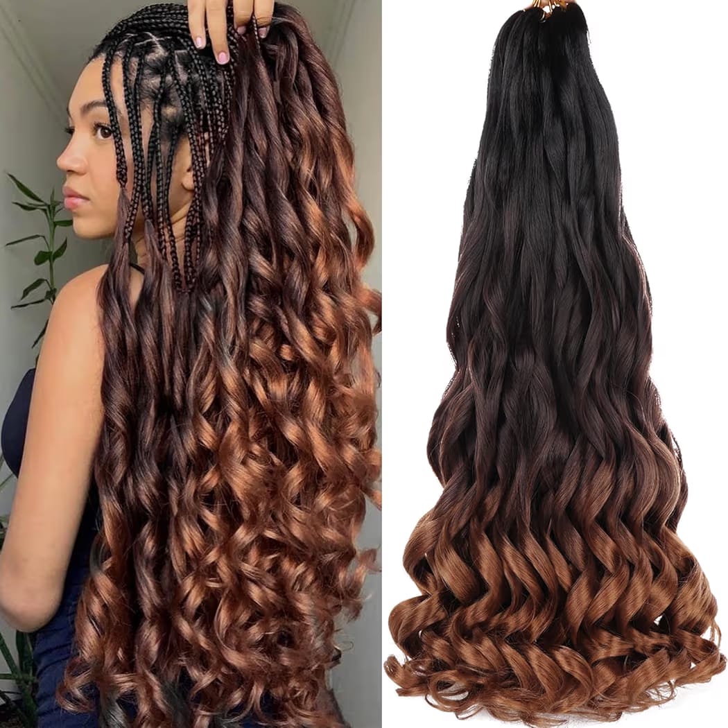 Loose Wave French Curl Braiding Hair 24 inches Spiral Curls Braids Hair Extensions Pre Stretched Loose Wavy Crochet Hair