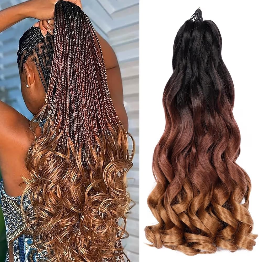 Loose Wave French Curl Braiding Hair 24 inches Spiral Curls Braids Hair Extensions Pre Stretched Loose Wavy Crochet Hair