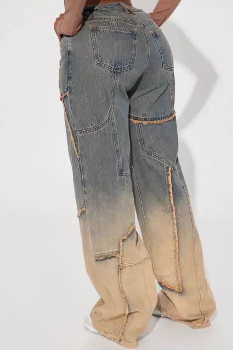 Stylish Camouflage Print High Waist Casual Denim Jeans Women's Pants Large size women's clothing can be customized