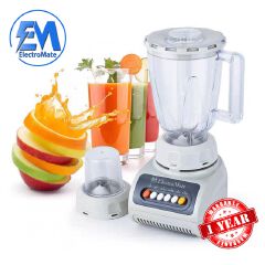 EM Blender 2-in-1 ElectroMate 1.5L Blender Classic Juicer & Grinder with Multifunctional Jug, Bottle, and Garlic Processor  ElectroMate BD01/BD02