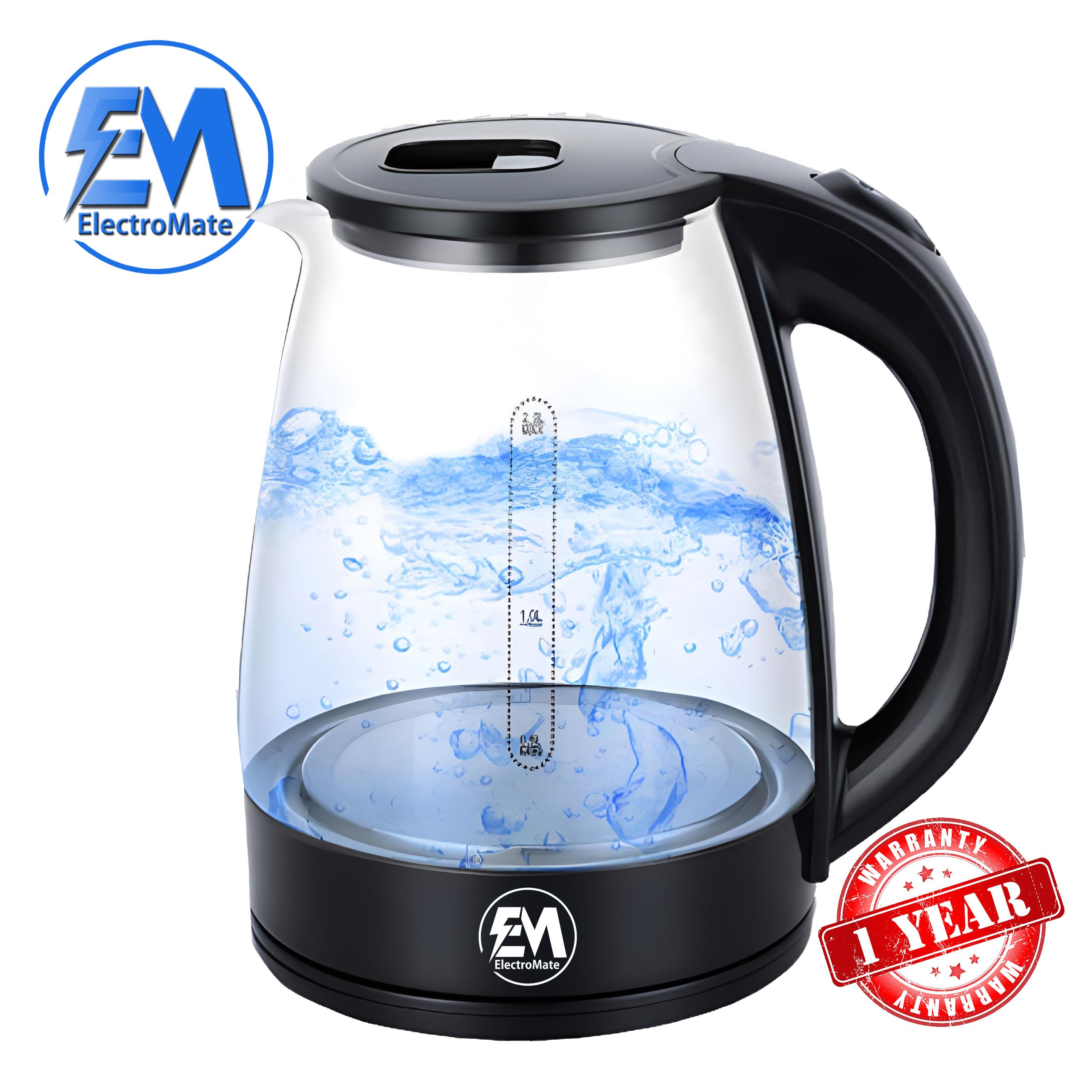 Glass Kettle 2.2L ElectroMate Kettle Electric Jug Heater for Boiling Water – Ideal Kitchen Appliance