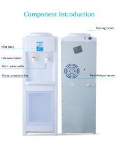 EM Water Dispenser with Hot and Normal Water – Standing Design with Storage Cabinet, Perfect for Home or Office Use  ElectroMate WD01